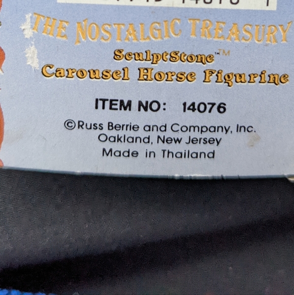 Vintage Rocking Horse Figurine Mint Condition Russ Berrie Ornament - Picture 5 of 5
